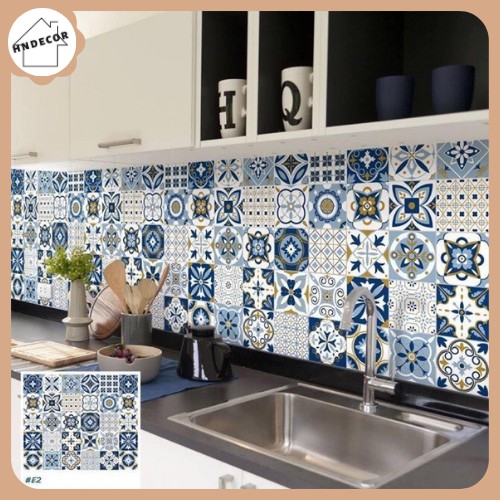 Decal gạch bông dán bếp khổ 40x60cm, decal dán nhà vệ sinh - trang trí nhà cửa - HN Decor | BigBuy360 - bigbuy360.vn