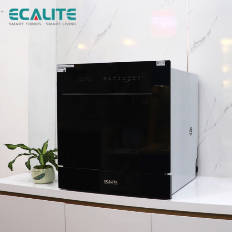 Máy Rửa Chén 8 Bộ Ecalite EDW-UF6080BL - Kính Đen