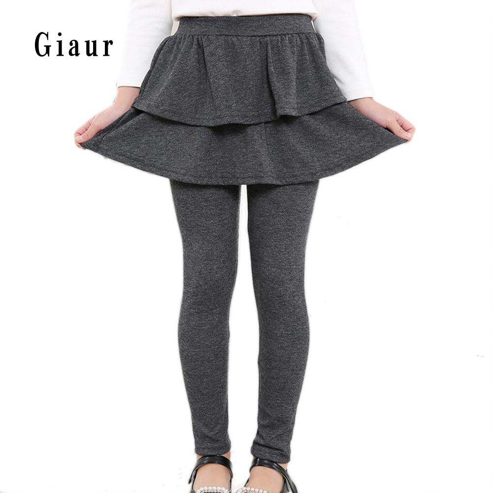 Quần váy phối bèo màu trơn dễ thương cho bé gái