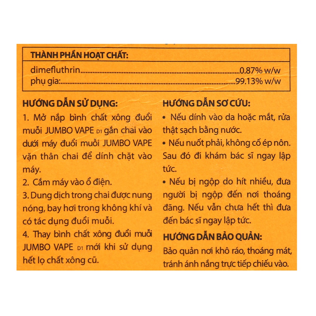 Chất xông đuổi muỗi 34ml