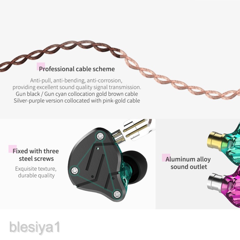 [BLESIYA1] KZ ZSN Triple Balanced Armature Driver Earphones HiFi Stereo In-Ear Earbuds