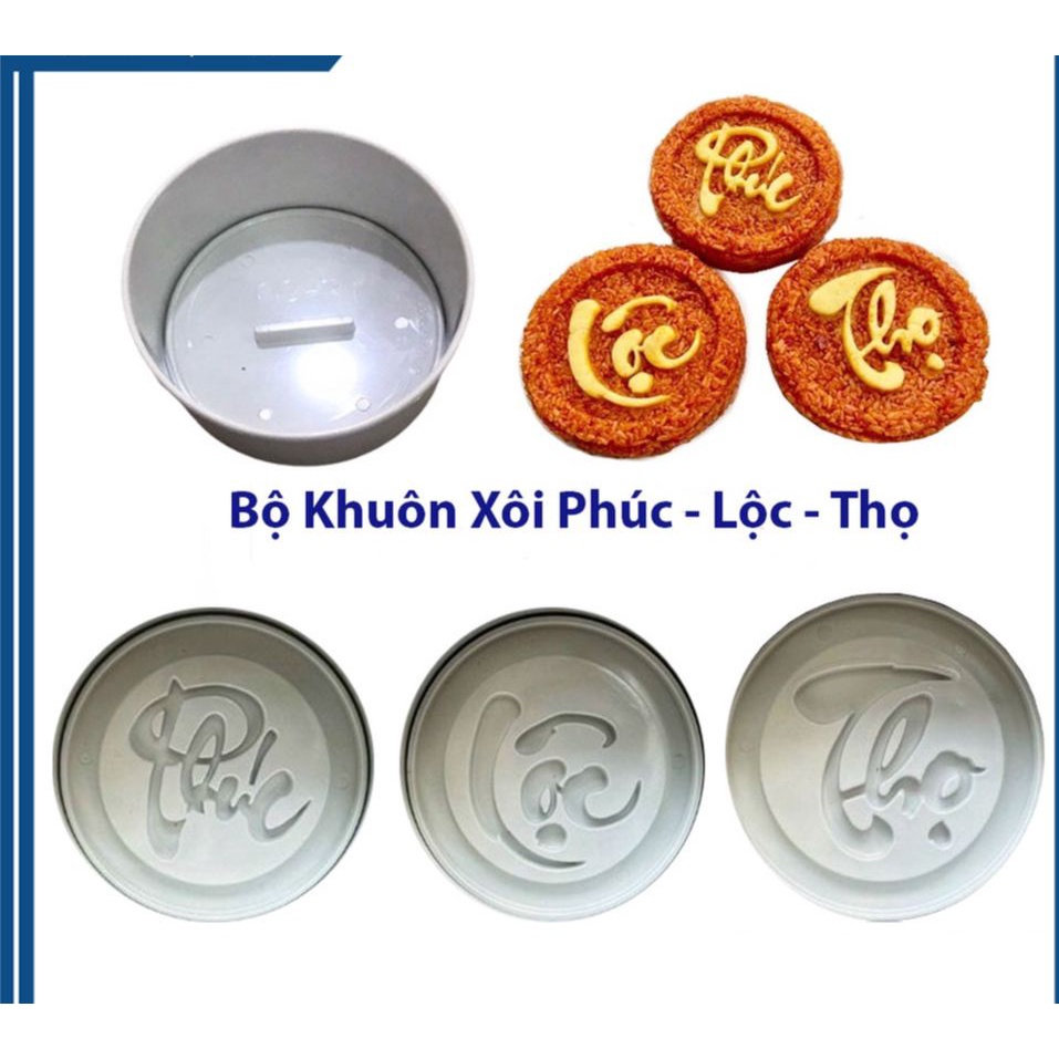 bộ khuôn xôi tròn chữ PHÚC LỘC THỌ sắc nét -cáp sạc iphone