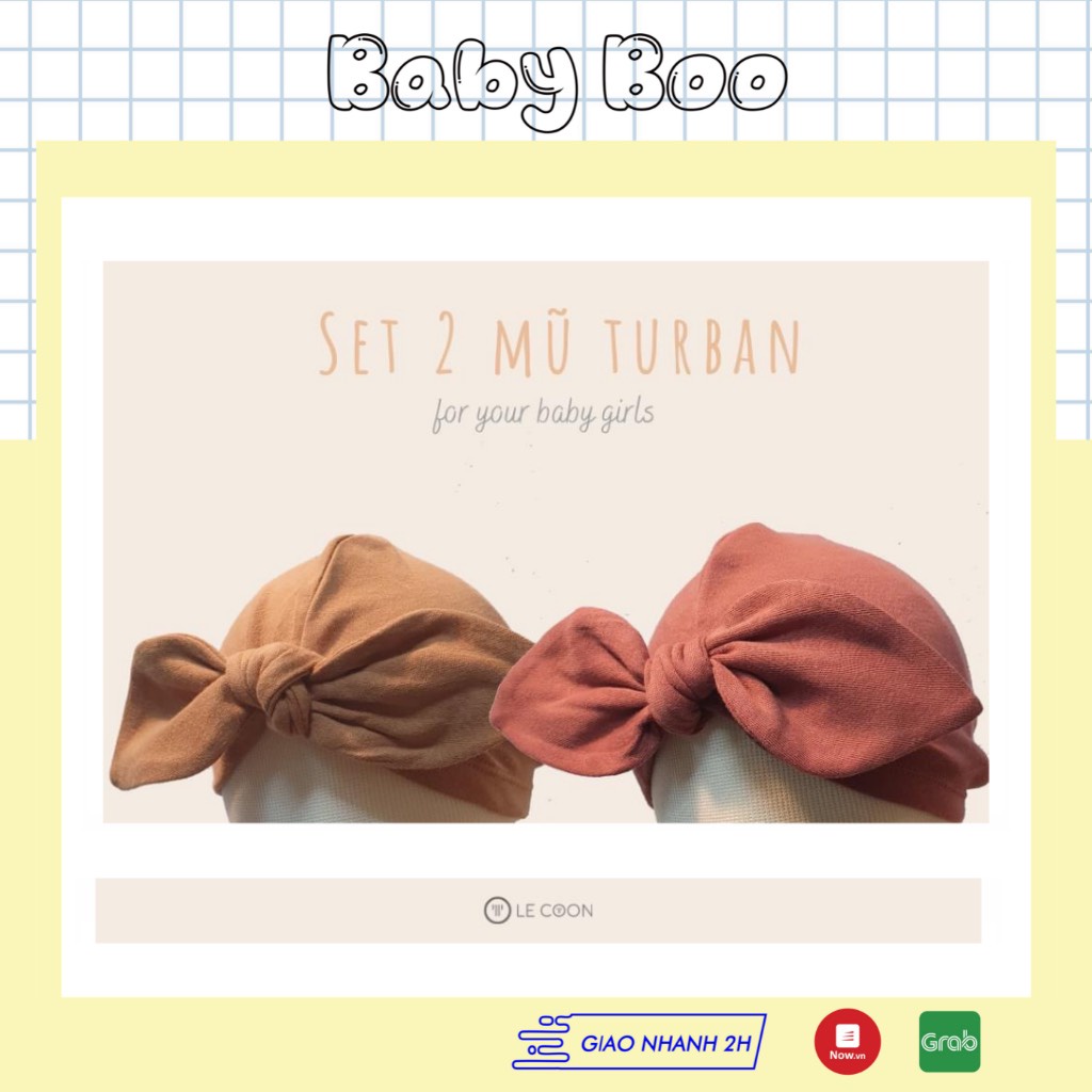 Le coon- Mũ turban cho bé gái set 2c [ babyboo]