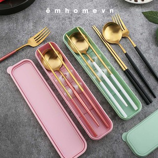 Bộ thìa đũa inox mạ vàng bắt mắt nhiều màu