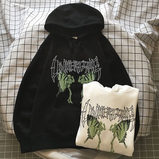 Áo Hoodie Dáng Rộng In Hình Đầu Lâu / Đầu Lâu / Bướm Phong Cách Hip Hop Harajuku Đường Phố Cho Nữ