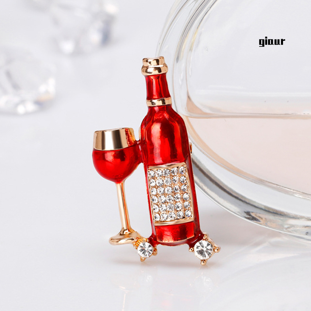 Ghim Cài Áo Hình Chai Rượu Đính Đá Nhân Tạo Thời Trang Cho Nữ