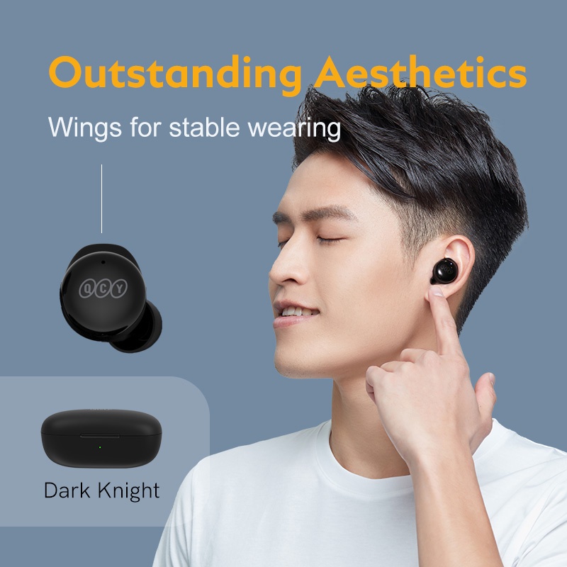 Tai nghe không dây QCY T17 Bluetooth 5.1 độ trễ thấp dùng chơi game ENC/gọi thoại