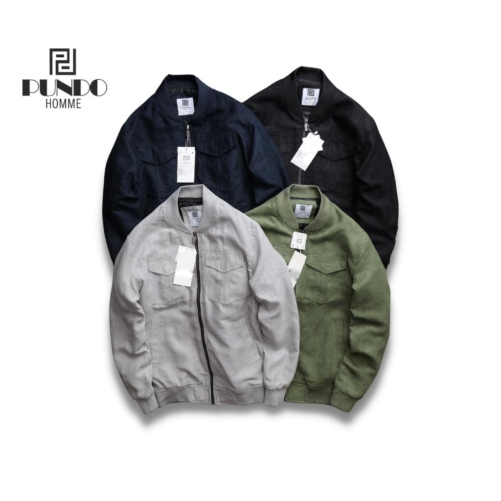 Áo khoác nam BOMBER chất da lộn cao cấp size đến 85kg PUNDOHOMME AKPD19