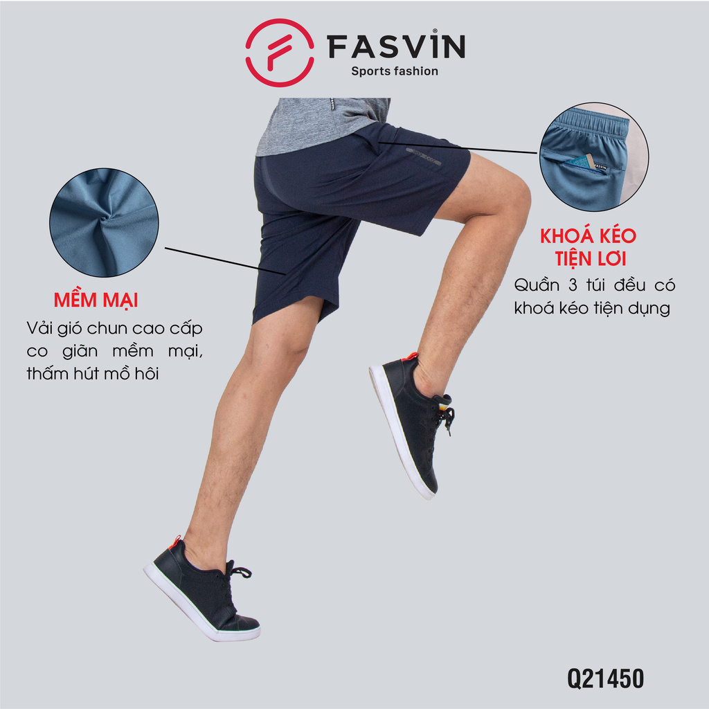 Quần đùi thể thao nam cao cấp Fasvin Q21450.2.HN vải gió mềm, nhẹ, mát co giãn thoải mái. | BigBuy360 - bigbuy360.vn