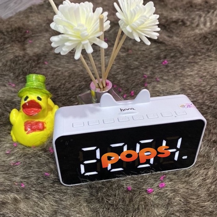 ❤️ Loa Bluetooth V5.0 Hoco HK7 Có Đồng Hồ Báo Thức ❤️ Có In Logo POPS