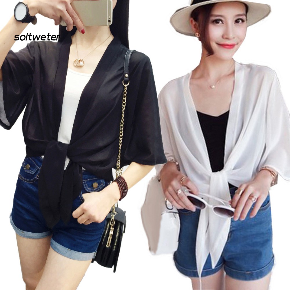 Áo Khoác Cardigan Nữ Tay 3 / 4 Thời Trang