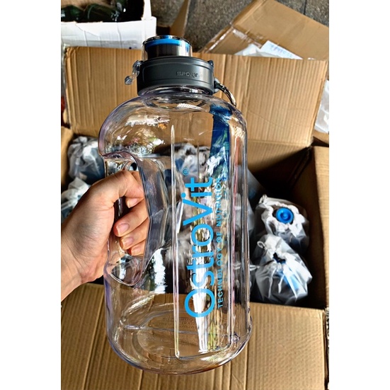 Bình Nước OstroVit 2200ml Tons Of Cup Nhựa An Toàn Không Chứa BPA - Hàng Ba Lan