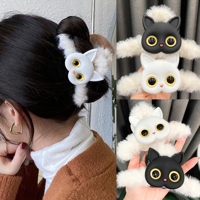 Kẹp Tóc Lông Nhung Dễ Thương Thời Trang Thu Đông Dành Cho Nữ