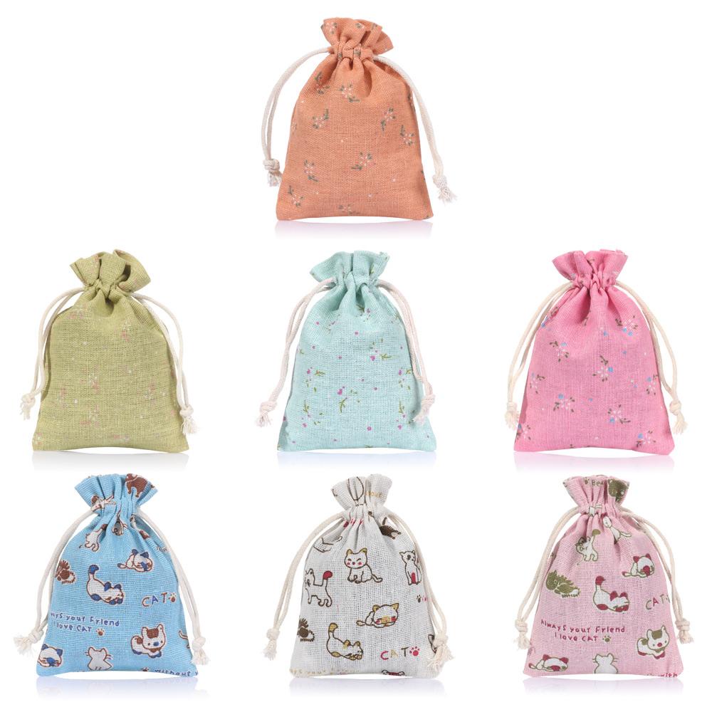 10 Túi Dây Rút Vải Lanh Chất Lượng Cao Dùng Đựng Trang Sức