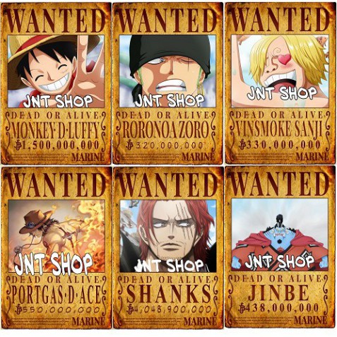 Poster Wanted Truy nã One Piece Vua Hải Tặc 51x36cm tỉ lệ vàng 1-1 trong One Piece S037