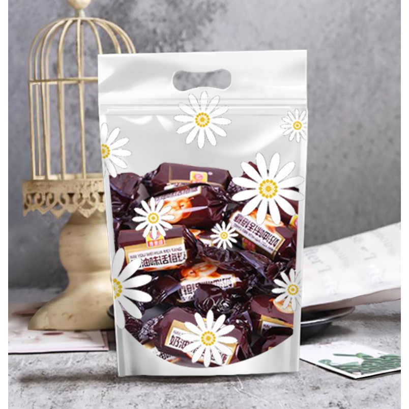 Túi Zip Hoa Cúc Trắng Đựng Bánh Kẹo Siêu Cute ( 50 cái)