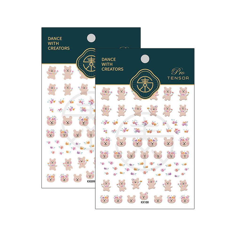 Miếng Dán Trang Trí Móng Tay Hình Gấu 5D Chống Rơi