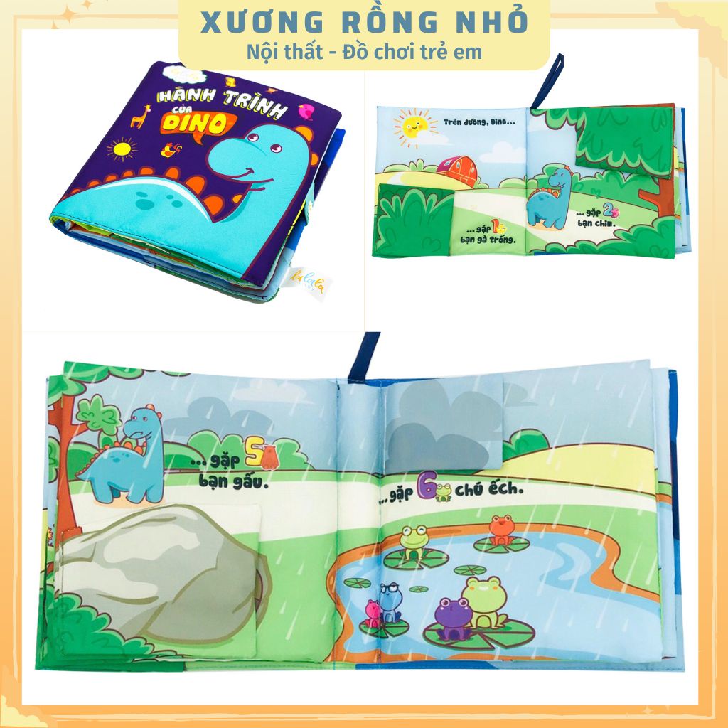 Trọn bộ sách vải cho bé sơ sinh 0 - 4 tuổi Lalala Baby - sách vải an toàn cho bé tương tác - Xương Rồng Nhỏ