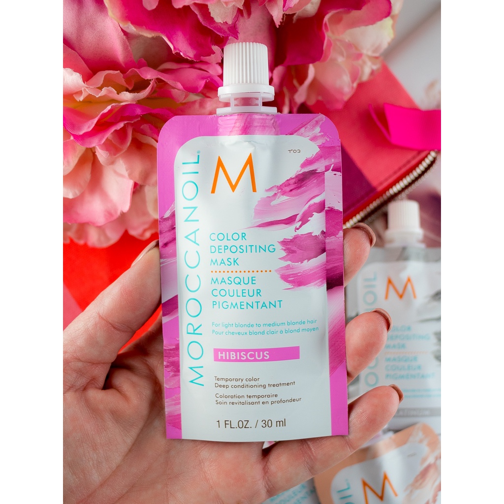 Hấp bổ sung hạt màu MOROCCANOIL Color Depositing Mask - HIBISCUS 200ml