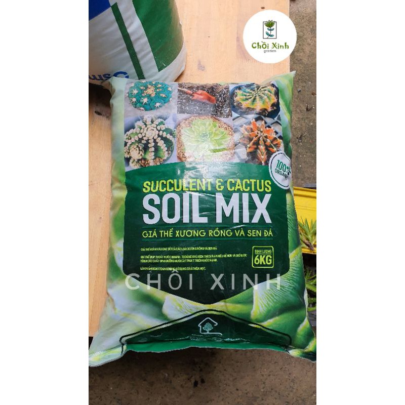 Đất trồng Giá thể xương rồng và sen đá Soilmix ( túi 6kg )