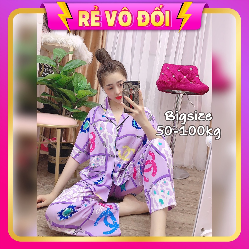 Đồ Bộ Dài Cánh Dơi Bigsize 40-90kg Lụa Hàn Mịn Mát Mặc Nhà