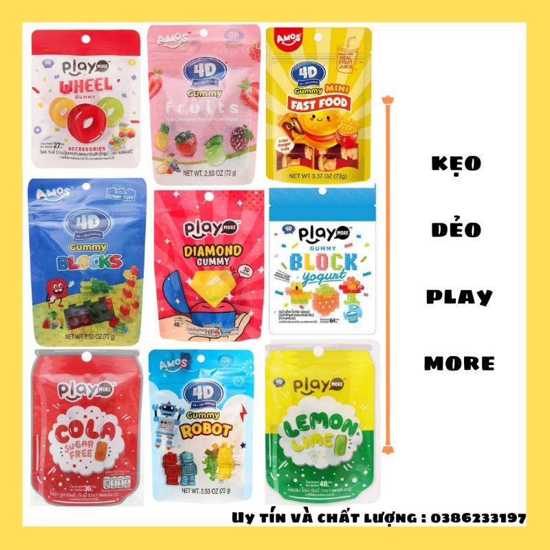Kẹo dẻo Gummy playmorre 4D (Đủ vị )