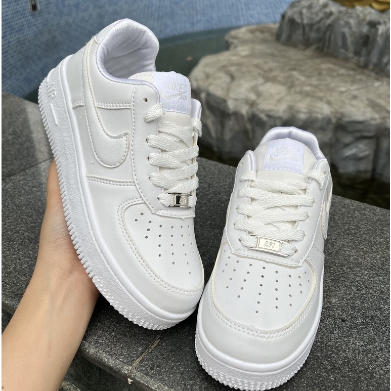 Giày Nike Air Force 1 AF1 Full Trắng Cổ Thấp Dễ Phối Đồ Giá Học Sinh, Sinh Viên