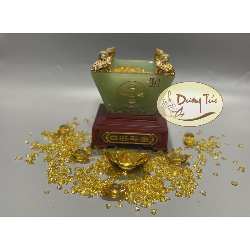 Bát Tụ Bảo ( Tụ Bảo Bồn , Hũ Vàng ) Bằng Ngọc, Chiêu Tài Lộc Phong Thuỷ