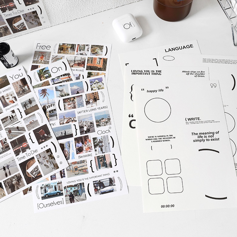 1 Sticker Dán Trang Trí Sổ Lưu Niệm Hình Hoàng Hôn Trên Biển