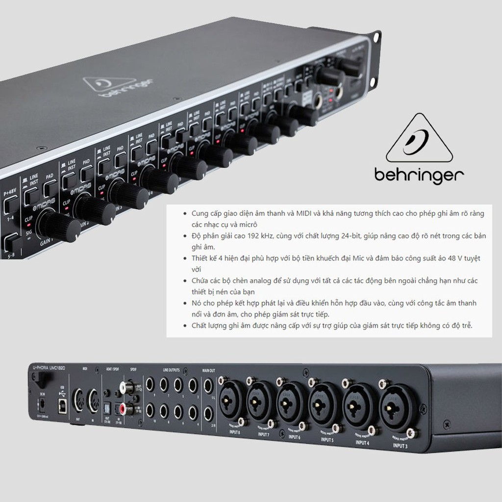 Sound Card Behringer UMC1820 - Sound card thu âm