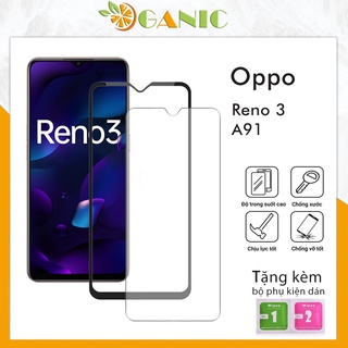 Kính Cường Lực Oppo A91  Reno 3  Kính Trong Suốt Full Màn Hình Độ Cứng 9H+ Tặng Kèm Khăn Lau
