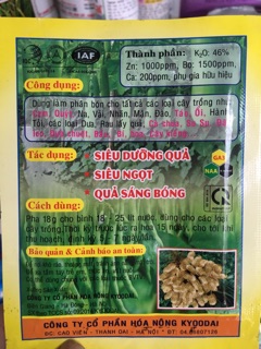 Phân bón kabocanxi- Ra hoa đậu quả