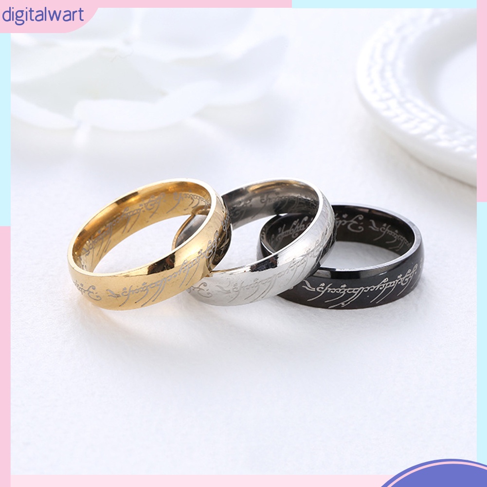 Nhẫn Thép Không Gỉ Bản Rộng 6mm Khắc Chữ Thời Trang Dành Cho Các Cặp Đôi