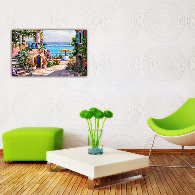 Bộ Tranh Đính Đá 5D Họa Tiết Ngôi Nhà Sáng Tạo Độc Đáo DIY