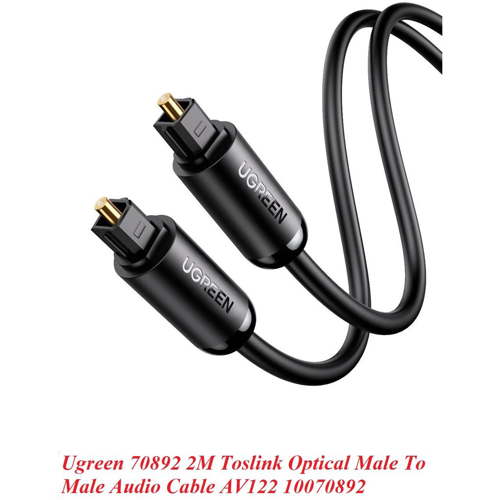 Ugreen 70892 2M Cáp quang âm thanh Toslink Optical Male To Male Audio Cable AV122