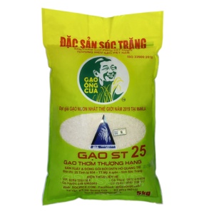 (CHÍNH GỐC) Gạo Thơm ST25 Túi 5Kg - Đạt Giải Gạo Ngon Nhất Thế Giới Năm 2019 tại Manila - Đặc Sản Sóc Trăng