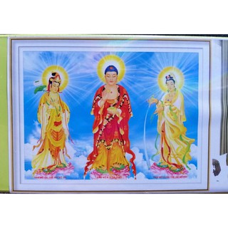 Tranh đính đá Tam thế Phật đẹp (chưa đính) DD9318