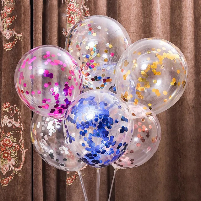 Set 5 bong bóng trong suốt trang trí sinh nhật 30.48 cm