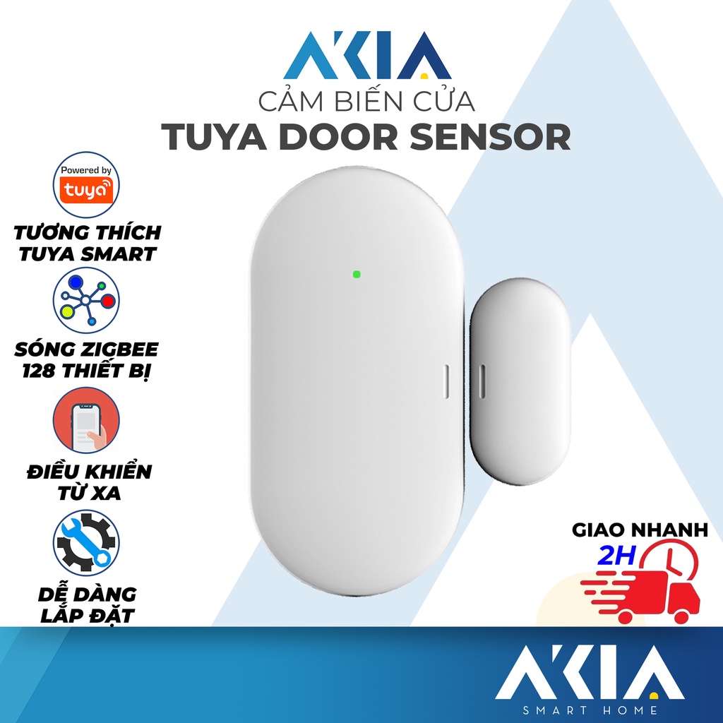 Cảm biến cửa tuya zigbee AKIA door sensor, phát hiện trạng thái đóng hay mở, tạo tự động hoá điều khiển