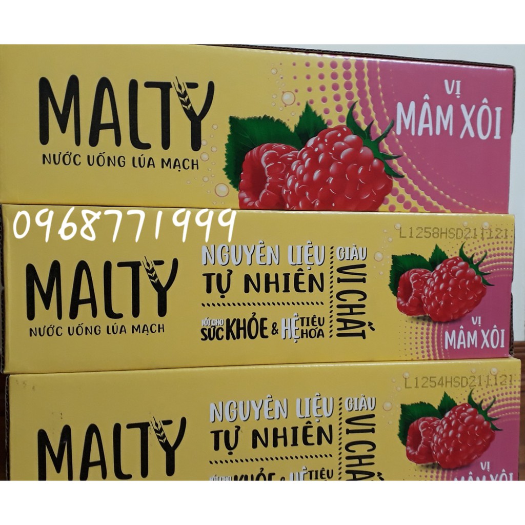 Nước uống lúa mạch Malty Mâm Xôi