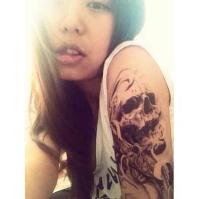 [ SIÊU GIẢM GIÁ TATTOO NAM ] Hình xăm dán tatoo đầu lâu súng - miếng dán hình xăm đẹp dành cho nam