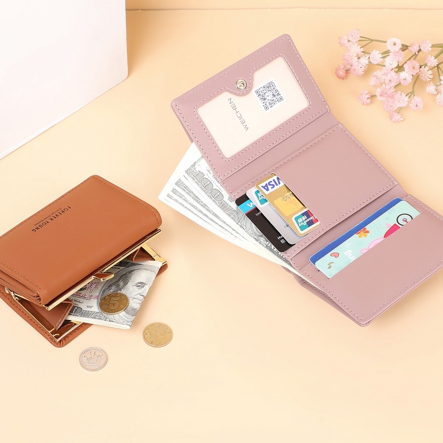 Ví nữ mini cầm tay GENZZZ phối khóa nơ thiết kế nhiều ngăn tiện dụng V026