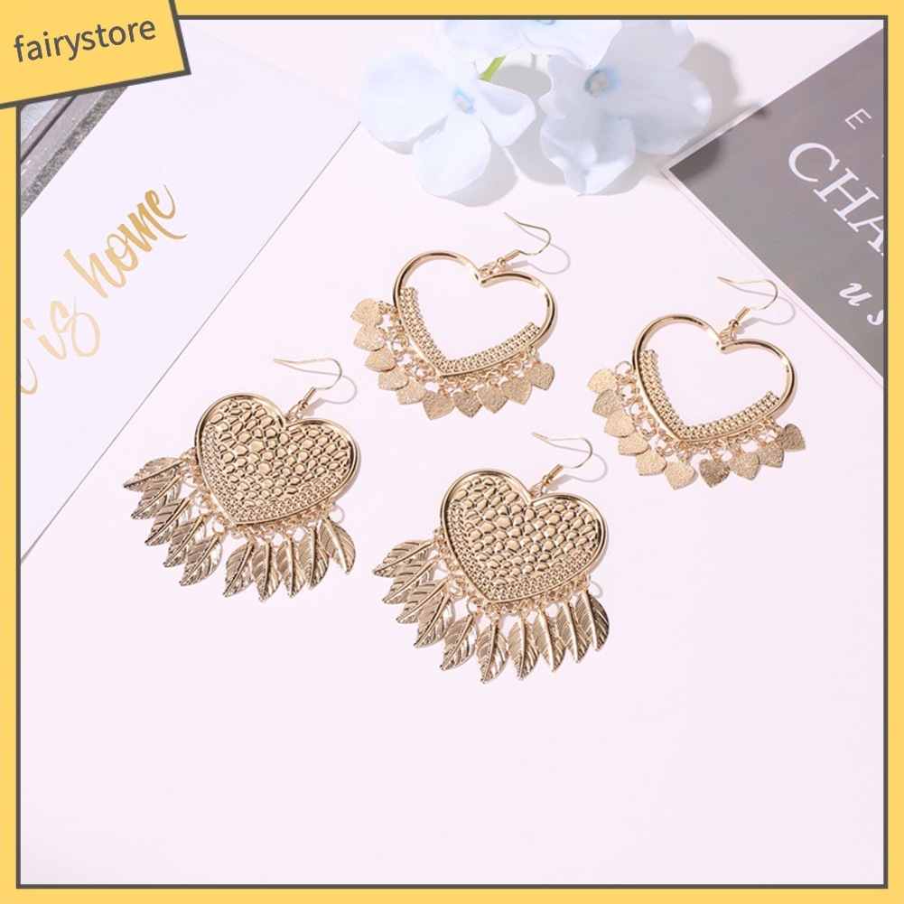 Hoa Tai Dáng Dài Phối Tua Rua Phong Cách Bohomian