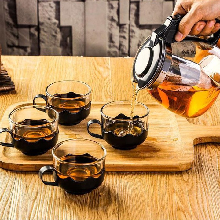 Bộ Ấm Pha Trà,Cafe Tặng Kèm 4 Cốc Sang Chảnh