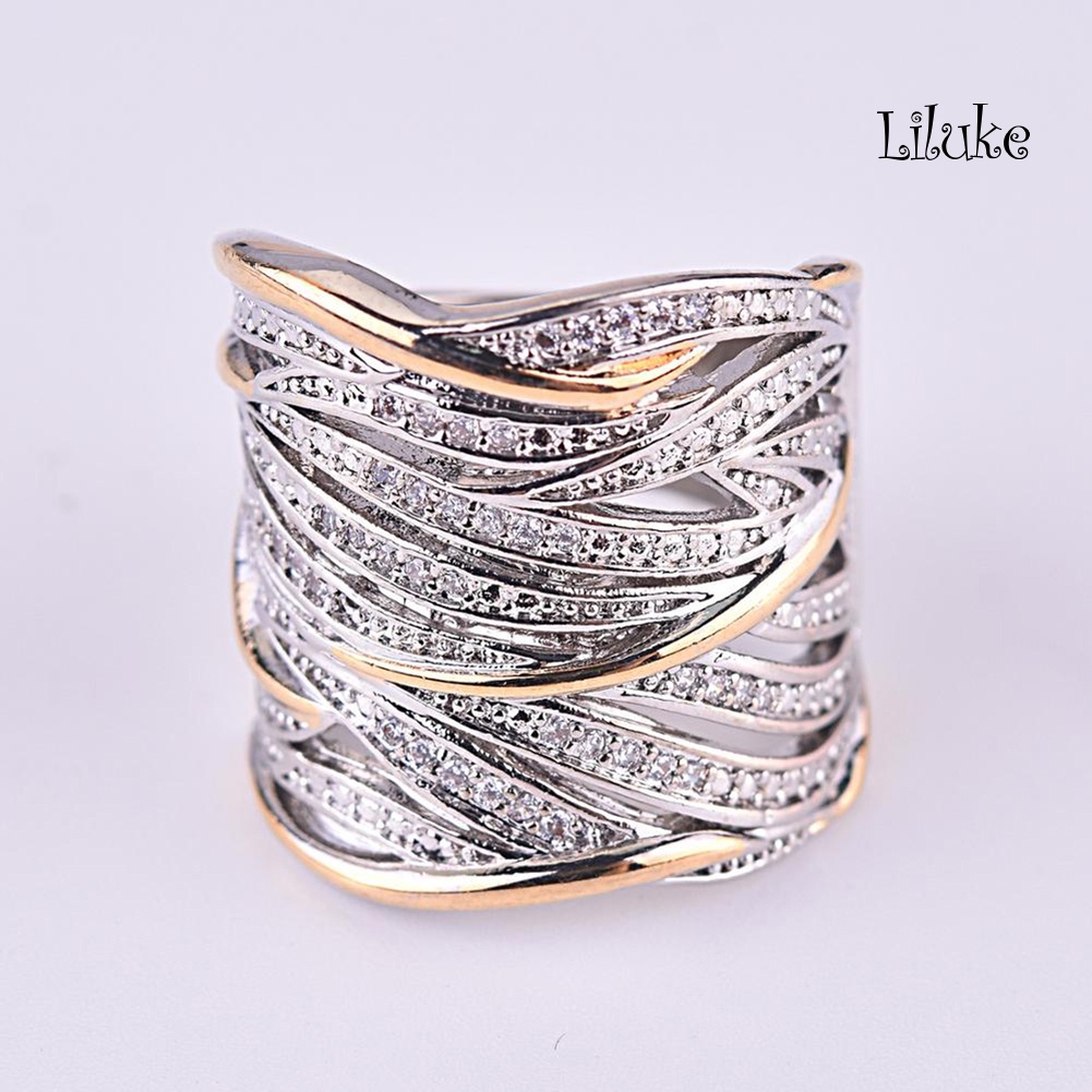 Nhẫn Hợp Kim Đính Đá Nhiều Lớp Xinh Xắn Cho Nữ