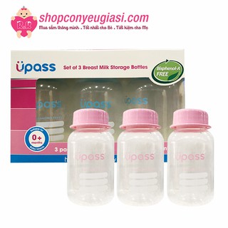 Bộ 3 Bình Trữ Sữa Upass UP0030N Thái Lan - 3 Bình x 125ml