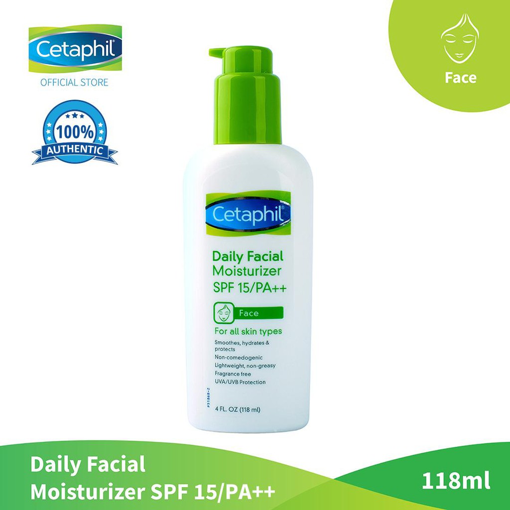 Kem chống nắng Cetaphil Daily Facial Moisturizer SPF15/ PA++ chống nắng, dưỡng ẩm hàng ngày cho da mặt - 118ml