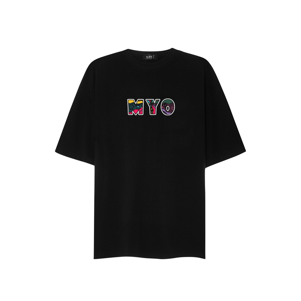 Áo thun Form Rộng MYO Vải Cotton In Hình Nation Doodle