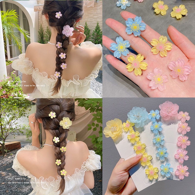 Kẹp Tóc Hình Hoa Anh Đào Ngọt Ngào Phong Cách Hàn Quốc