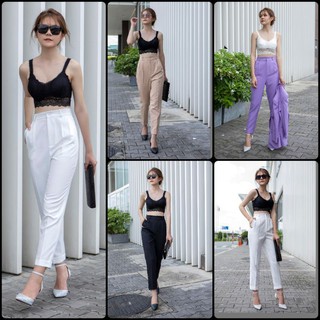 Quần Tây Nữ Dáng Quần Baggy Chuẩn Hàng May Đo Cao Cấp Màu Trắng Sang Chảnh